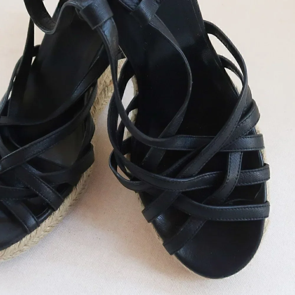 Cole Haan Leather Sandal Wedges Size 9